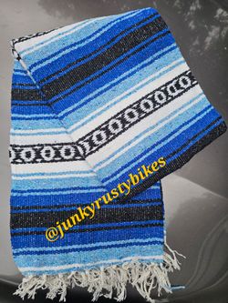 New blue falsa Mexican blanket