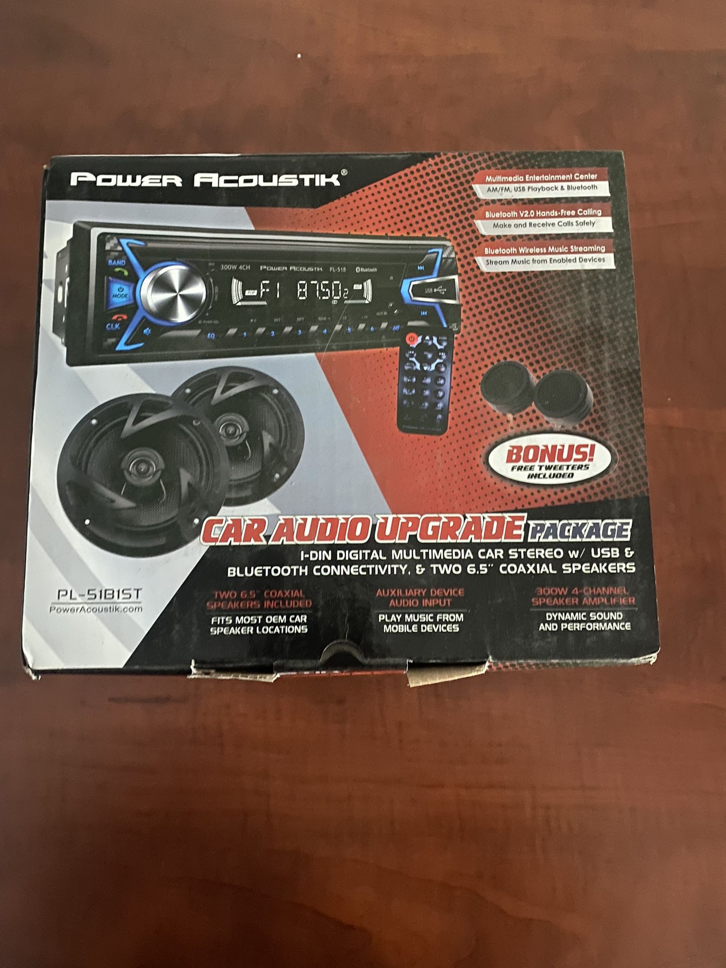 Power Acoustik single din Bluetooth USB AUX digital multimedia player . 