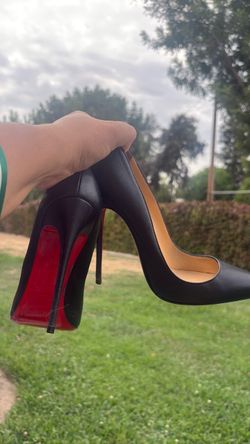 Christian Louboutin Black Leather Stiletto Pumps