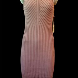 NWT Pink / Nude Bodycon Ribbed Dress Size Small