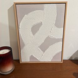 Textured Abstract Wall Art + Frame (Modern Minimal)