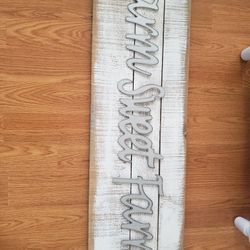 Wood And Metal Farm Sweet Farm Wall Decor.  39.9 Xn12.5 In