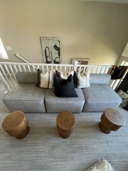 Grey 3-Piece Couch - 4 Pillows included