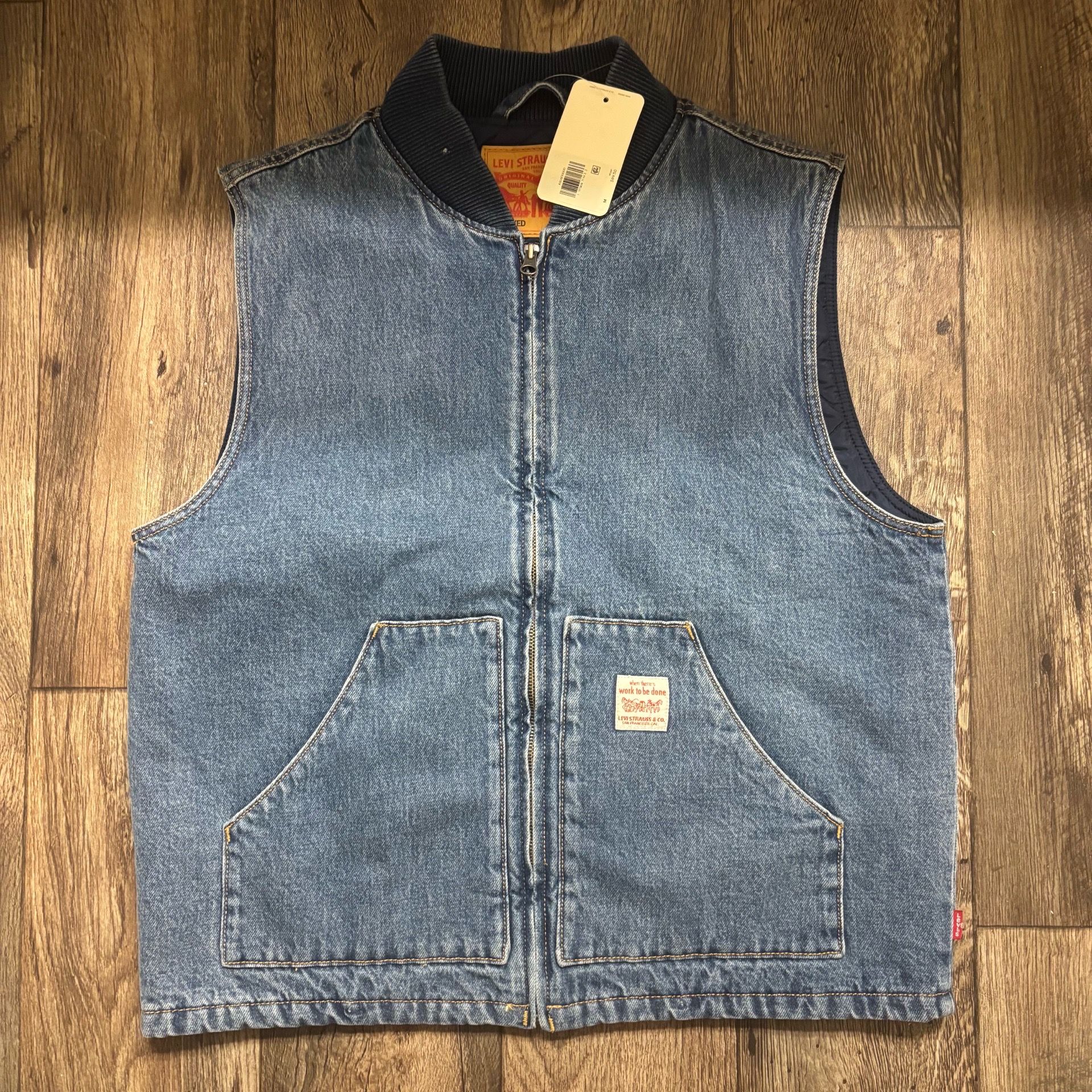 Levi's Men’s Sansome Denim Vest Blue Size Medium New