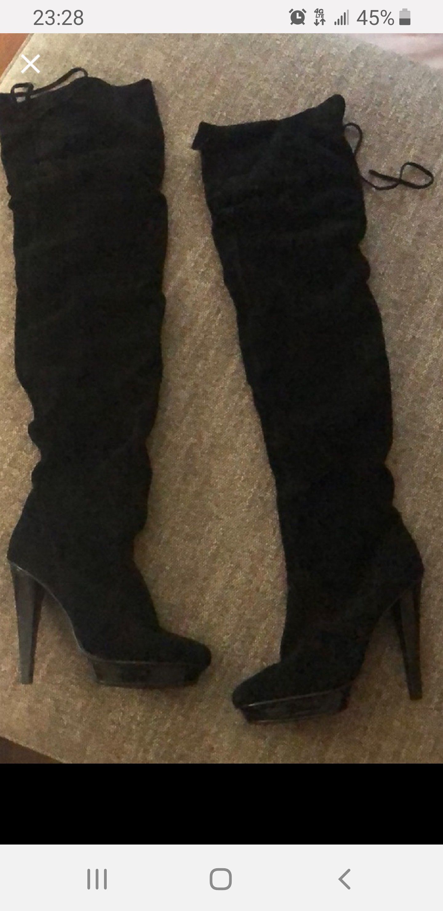 Black thigh high boots