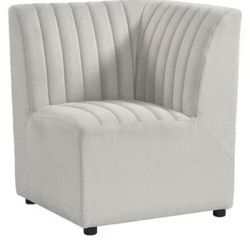 Brand New Picket House Furnishings Rizzo Beige Linen Wood Upholstered Dining Corner Chair 1