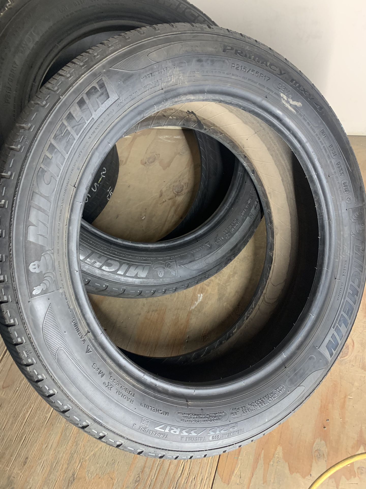 Pair of used 215/55r17 Michelin tires 215/55/17 for Sale in Phoenix, AZ