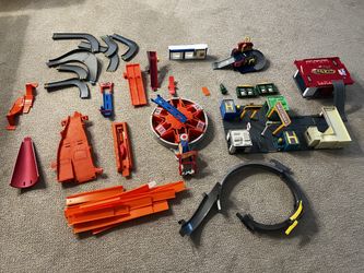 Assorted Hot Wheel And Matchbox Car Tracks