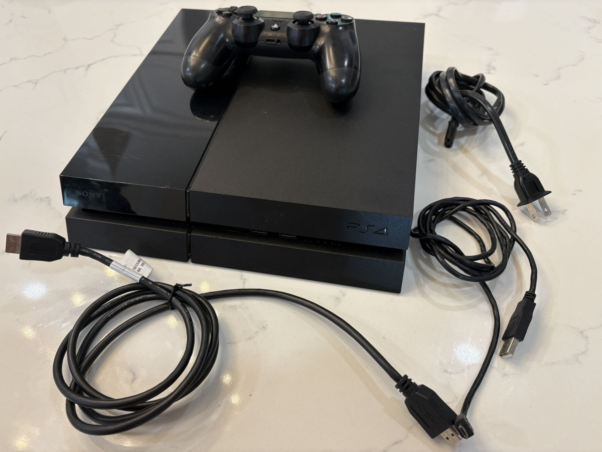 PS4 Slim Console + Controller and Cables - 0.5TB