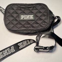 Pink Victoria Secret Black Belt Bag 