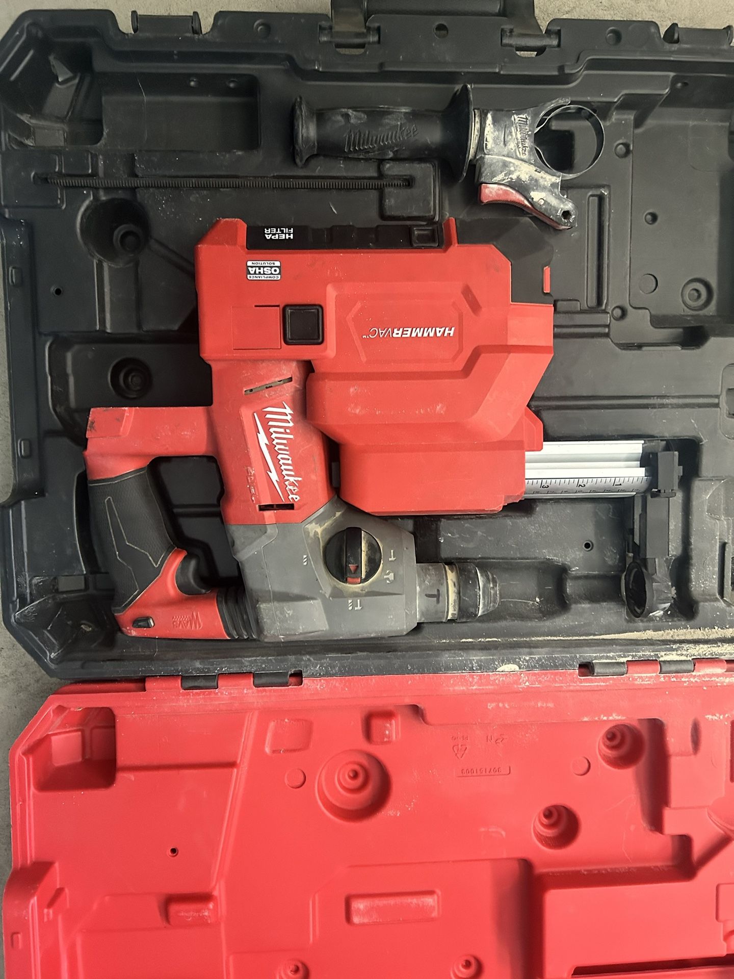 Milwaukee Rotaty Hammer 1” for sale with vacuum attachment and case , no battery