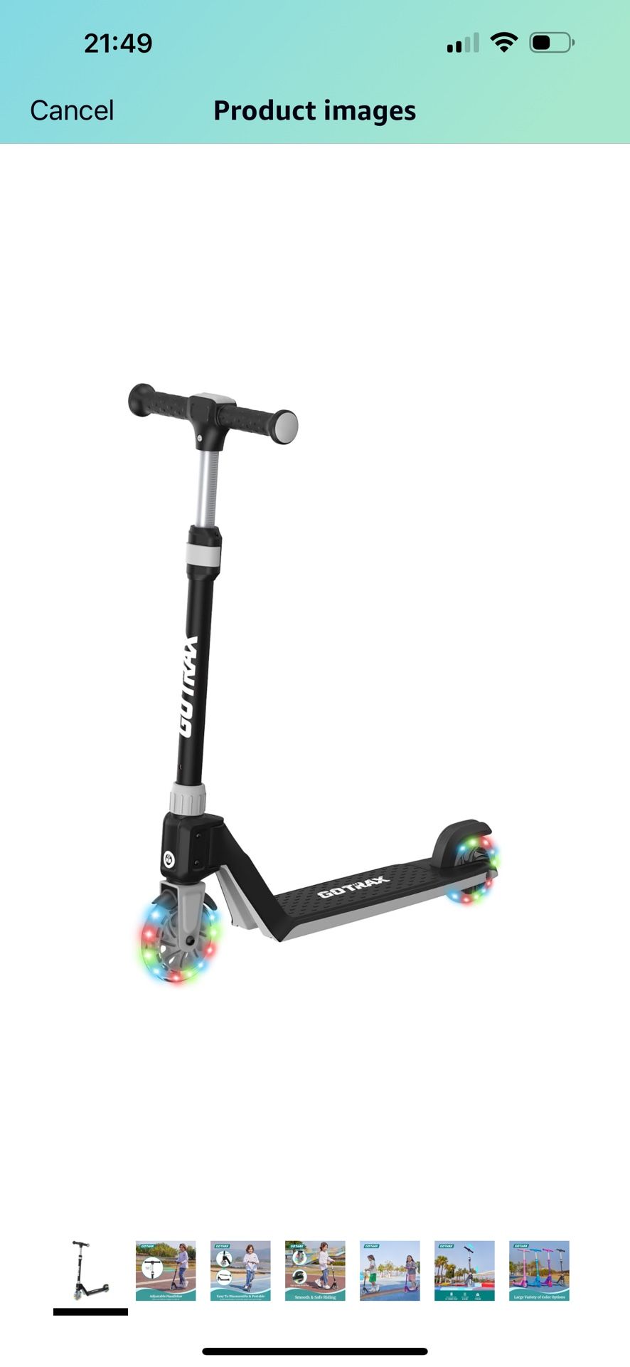 Brand New Kick Scooter for Kids, 5" LED RGB Lighted Wheels, 4.6 lbs Lightweight and One-Click Detachable Design, Height Adjustable Handbar