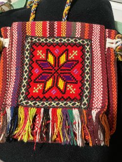 Crossbody multicolor small boho bag