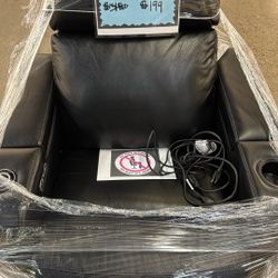 LEATHER RECLINER CHAIR WITH LED LIGHTS