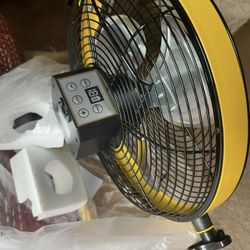 Black and yellow fan