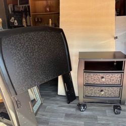Twin Storage Bed Frame with mattress and Bedside table