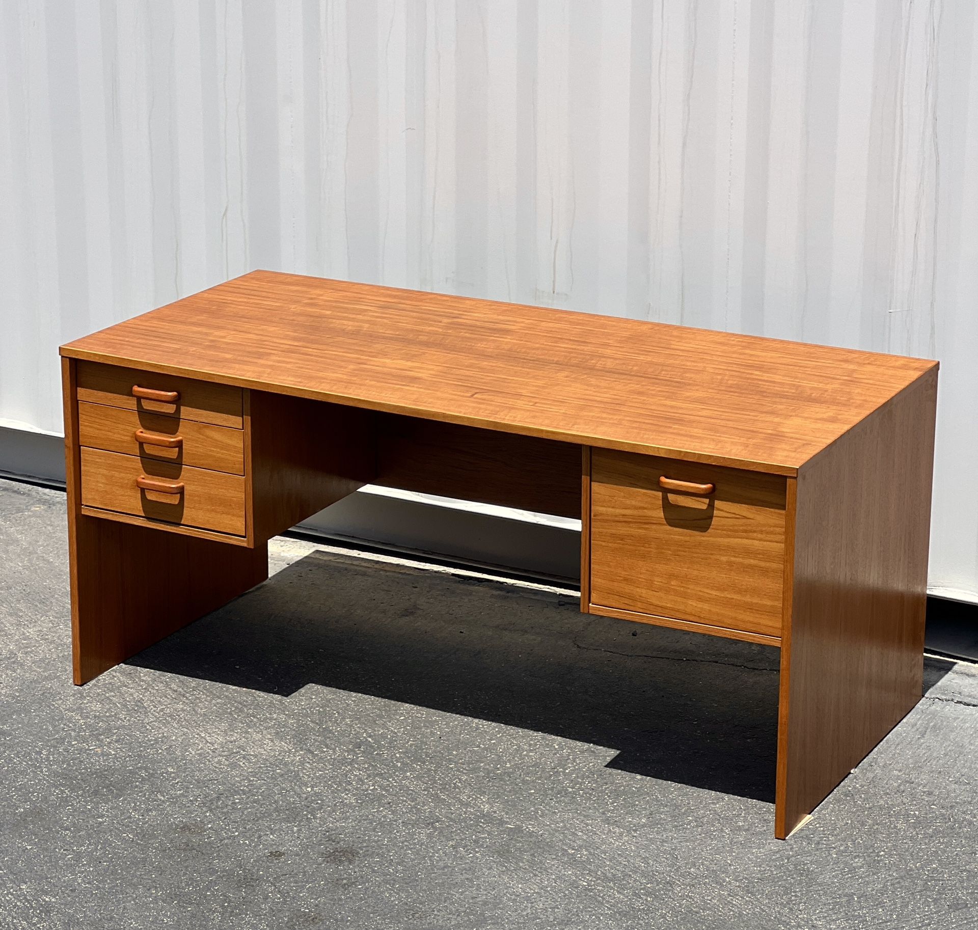Danish Mid Century Modern Teak Desk with Drawers
