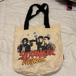 Loungefly Stranger Things Black and White Character Canvas Tote Bag
