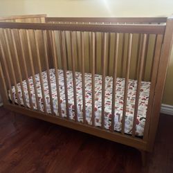West Elm Mid Century Crib With Conversion Kit