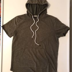 Elwood Men’s Short Sleeve Olive Green Hoodie — Size Medium