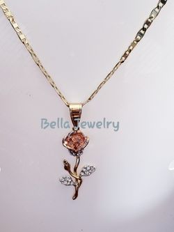 Gold Plated Rose Necklace