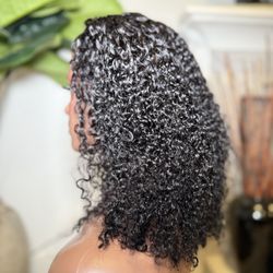 Sea Kinky Curly Half Wig Human Hair 