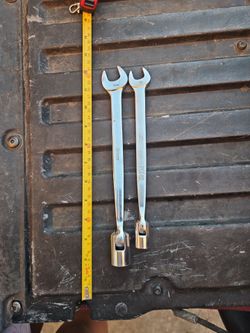 Snap-on Flex Head Open End Wrenches 11/16 & 15mm