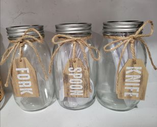 Mason jars utensil holder