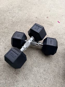 20 LB Rubber Hex Dumbbell set of 2