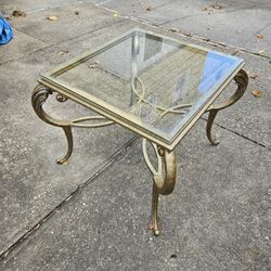 Beautiful Metal And Glasstop Table 