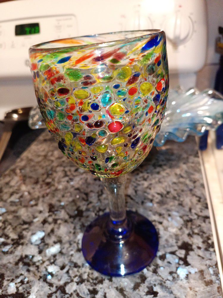 Mexican Confetti Wine Glass 