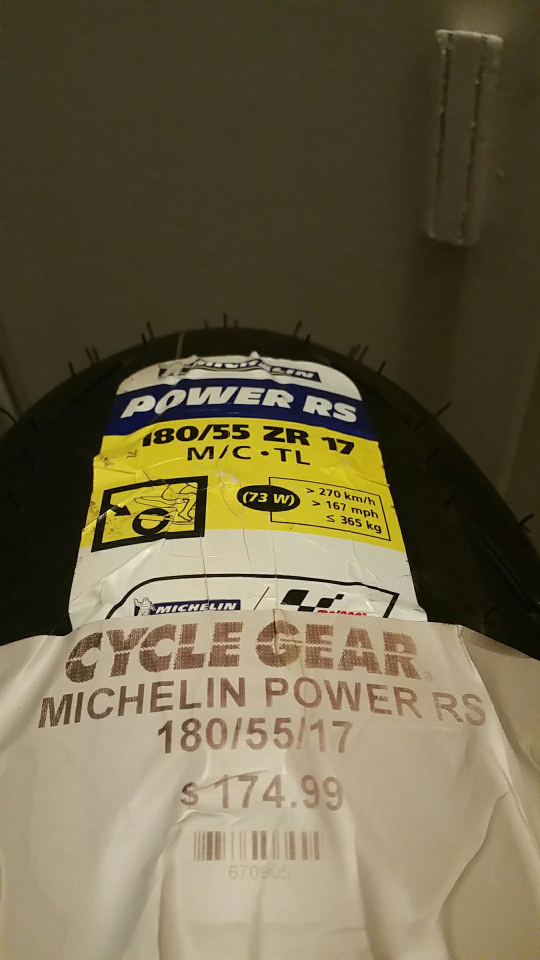 **BRAND NEW ** MICHELIN POWER RS Motorcycle Tire. 180/55 ZR 17.