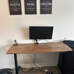 Standing Desk, Monitor And Chair 