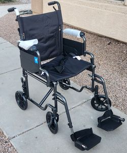 Medline Transport Wheelchair With 19 inch seat