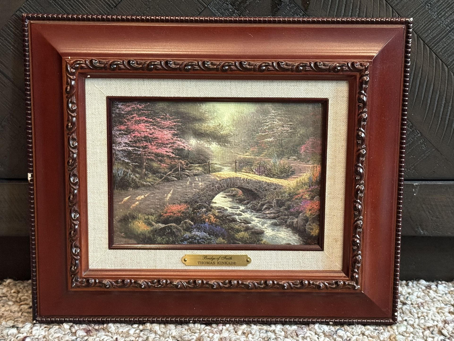 Thomas Kinkade "Bridge of Faith" Framed Accent Print w/ COA