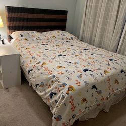 Queen Size Bed includes Bed frame,IKEA Mattress, and Beautyrest Box Spring