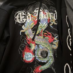 Black Ed hardy dragon hoodie