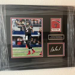 Patrick Mahomes Texas Tech Frame 16x20