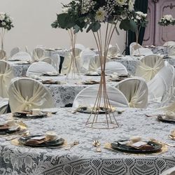 Banquet Centerpiece Gold Metal Flower Vase