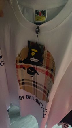 White bape shirt w bag