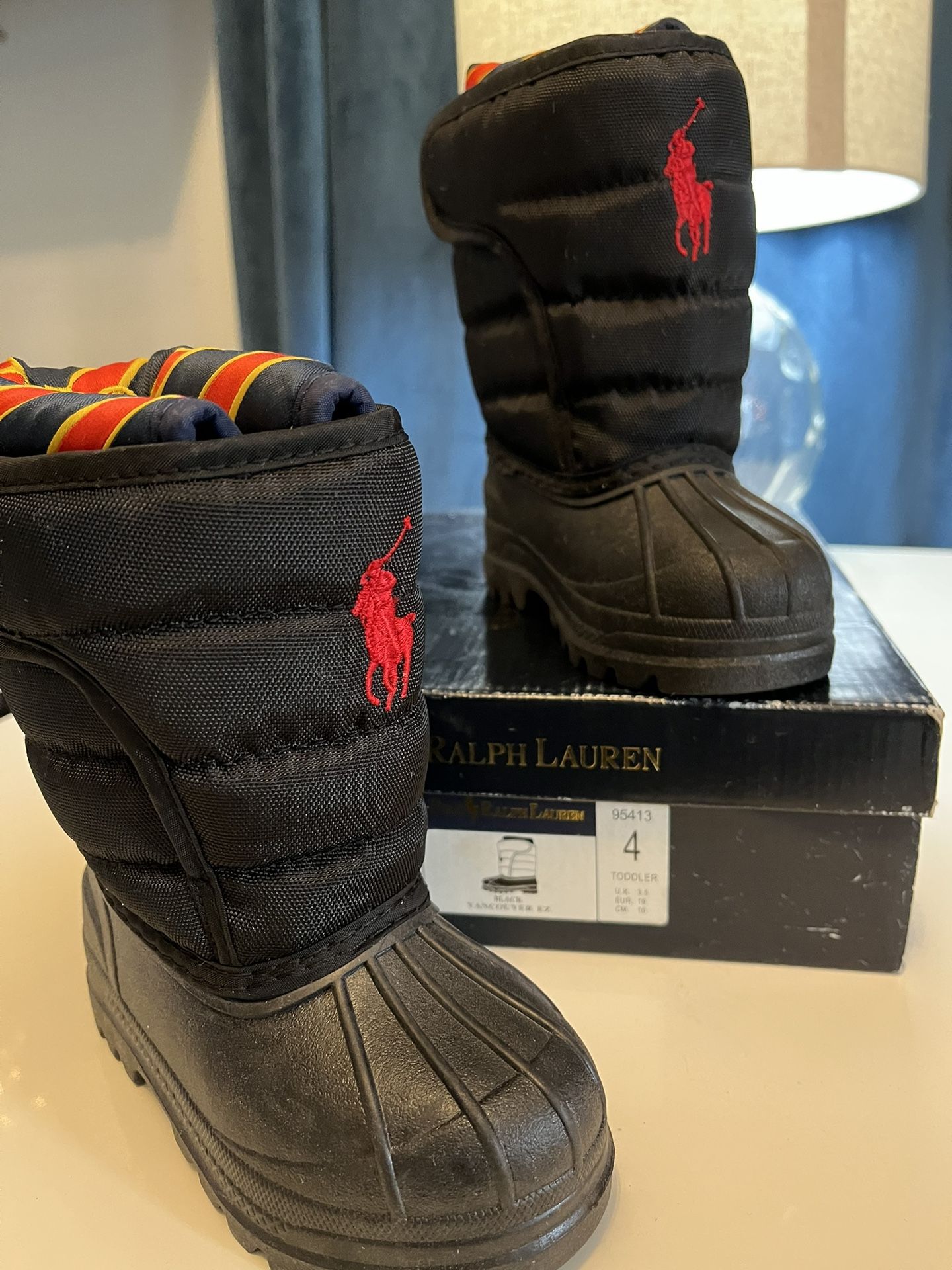 Polo Ralph Lauren Winter Black Boots Size Toddler 4