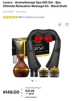 Lovery aroma therapy spa gift set 8pc black and gold