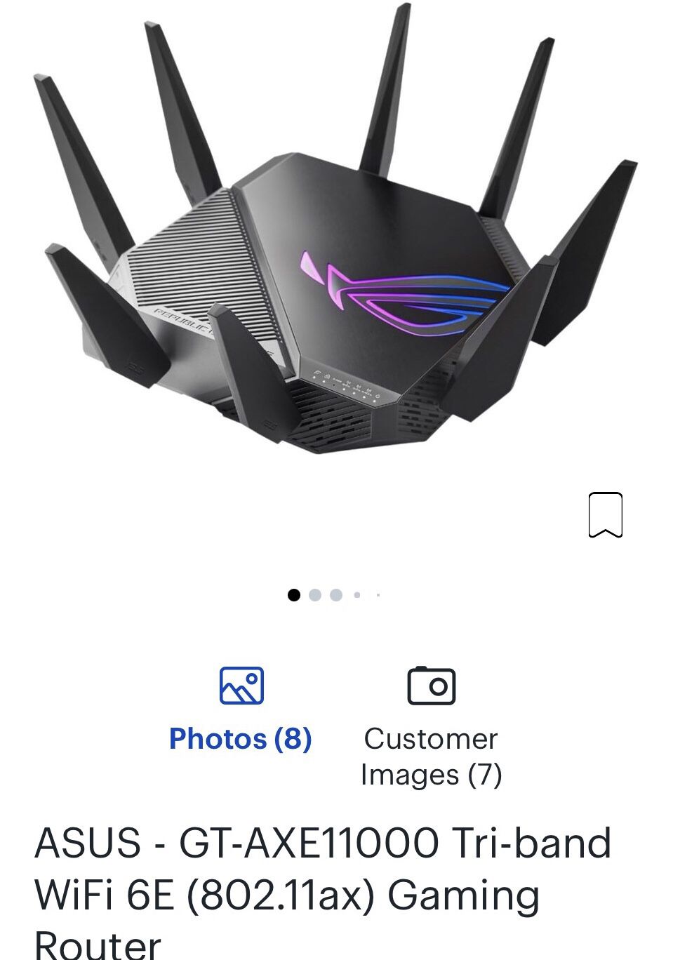 ASUS GT AXE11000 Gaming Router 