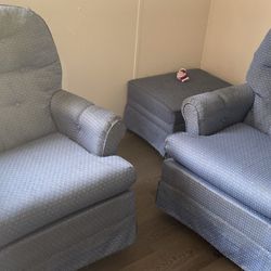 Swivel Chairs And Ottoman 