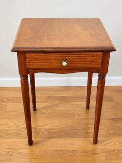 Wood Side Table with Single Drawer