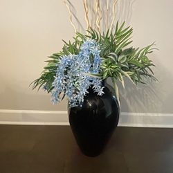 Floor Vase And Artificial Flowers