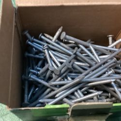 Nails - Grip Rite Hot Galvanized Common 20 D 4” And About 25 3 - 1/2” - Total Weight About 4.2 Lbs