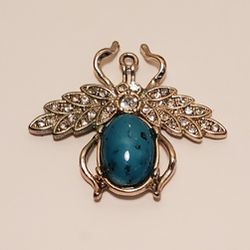 Vintage Turquoise Beetle Pendant 