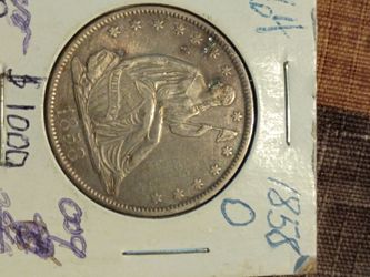 1858 O seated half dollar
