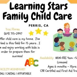 Family Child Care In South Perris 92570 By Menifee 
